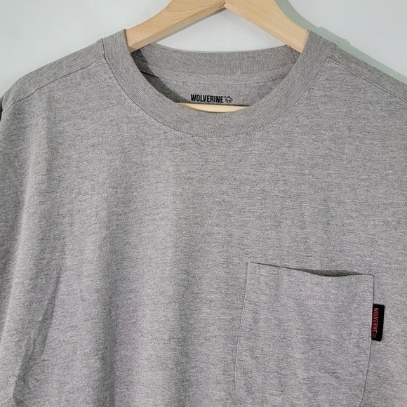 WOLVERINE Men Big Sz 2XL Gray Crewneck Short Sleeve Casual T-Shirt Cotton Blend - Picture 3 of 10